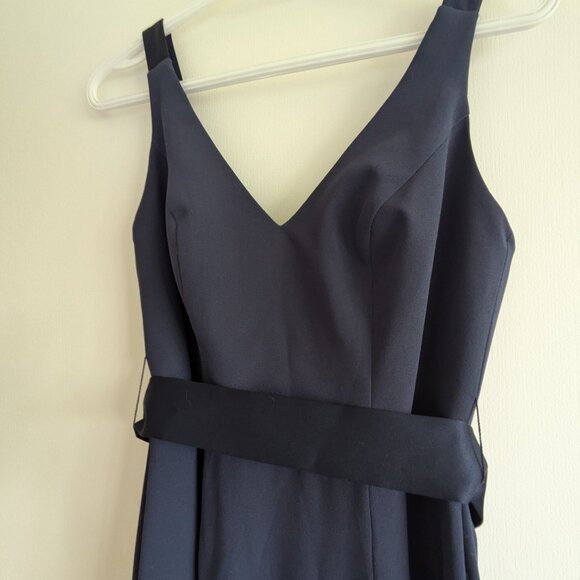 Vera Wang WHITE label midnight blue maxi gown formal bridesmaid dress size 0 - Picture 2 of 4